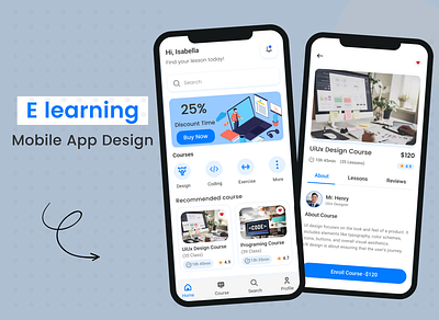 E-Learning Mobile App UI/UX Design/ E-Learning App UI app design e learning app e learning app ui e learning mobile app e learning mobile app ui edtech app uiux education platform ui figma landing page learn mobile app mobile learning ux nteractive learning app online app design online education design ui ui designer uiux uiux designer