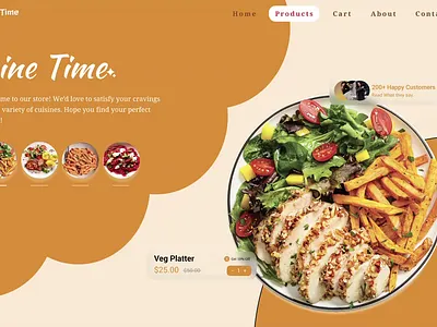 Dine Time – A Tasty Carousel Experience 🍽️ 3d animation carousel figma graphic design motion graphics ui uiux web design website design