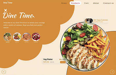 Dine Time – A Tasty Carousel Experience 🍽️ 3d animation carousel figma graphic design motion graphics ui uiux web design website design