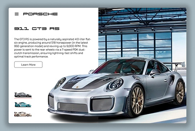 PORSCHE 911 GT3 RS - WEBSITE gt3 porsche rs ui ux website