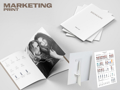 Marketing print assets (Sachajuan) booklet branding brochure display graphic design logo marketing pr