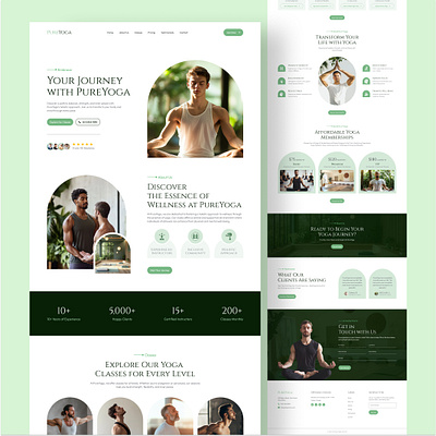 Yoga Landing Page Design creative design gym landing page gym website ui landing page design mindfulness ui user experience ux design web design website design website ui design wellness design yoga design inspiration yoga landing page yoga website