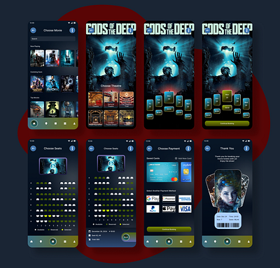 Cinema Ticket Booking App app cinema cinema hall cinema ticket design minimal design movie ticket ticket booking app ui user experience user interface ux