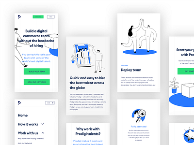 Prodigi.team - Mobile design art direction clean corporate design illustration layout mobile design responsive website design ui user experience user interface ux website