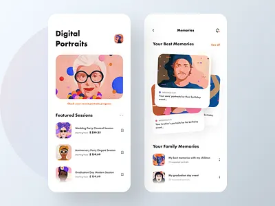 Digital Portraits App - V2 app app design colors digitalportraits portraits typography ui ui design uidesign uidesigner uidesigners uiux uiux design uiuxdesign uiuxdesigner ux visual design