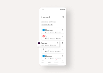 Daily UI Challenge #050 - Job Listing dailyui joblist joblisting jobsearch mobile uidesign