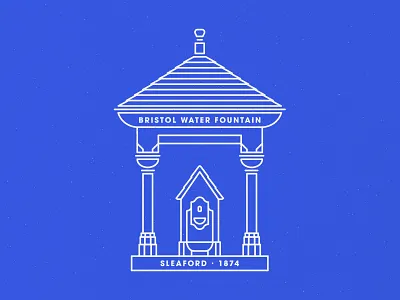Bristol Water Fountain architecture branding geometry illustration illustrator logo minimalist monoline typography vector