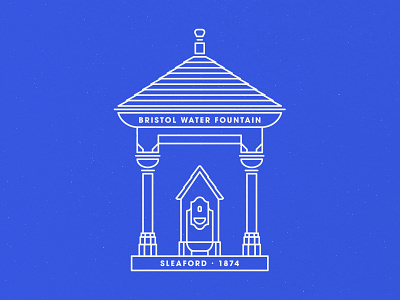 Bristol Water Fountain architecture branding geometry illustration illustrator logo minimalist monoline typography vector