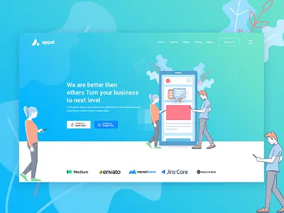 app landing hero header concept #02 agency creative design header concept hero image illustration landing page marketing minimal software startup ui design ux design