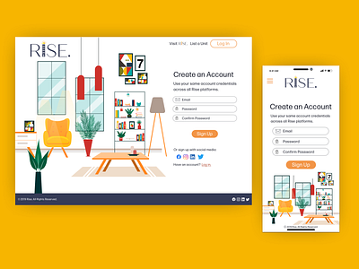 Daily UI #001 | Sign Up 001 apartment create account dailyui design designlab desktop desktop design digital illustration ios iphonexr mobile mobile design product design sign up ui ui design web design website