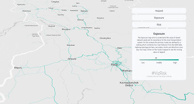 VizRisk Nepal Landslides - Exposure data data analysis data mining data visualisation data visualization dataviz geographic infographic design interactive map maps open data risk storytelling uiux