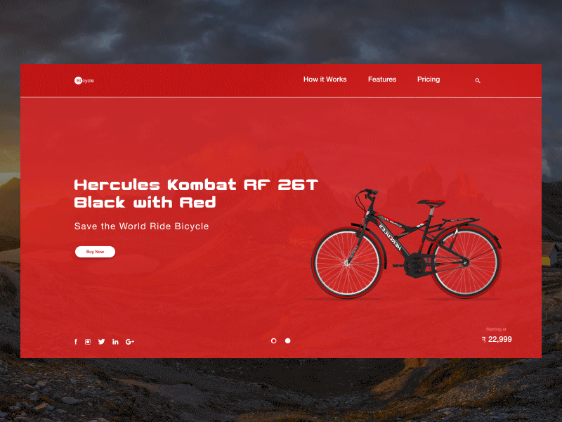 Daily UI #003 animation bicycle clean ui daily ui design flat landingpage minimal print product design slider ui ux web website