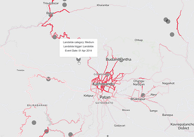 VizRisk Nepal Landslides - PopUp big data chart data data visualisation data visualization data viz dataviz design digital geographic illustration information information design interactive map labeldesign mapbox open data popup storytelling ui