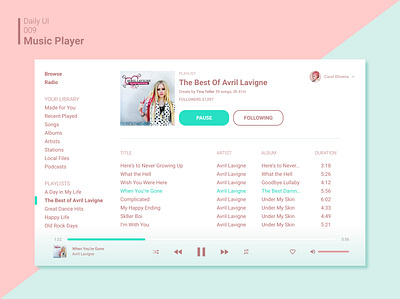 Daily UI 009 Music Player daily ui daily ui 009 daily ui music player dailyui dailyui009 music player