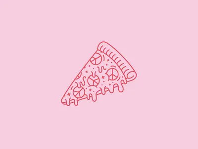 Peace-a pizza! amanda ortiz amandamakesgood illo illustration illustrator mono monoline peace pizza pun pwp vector