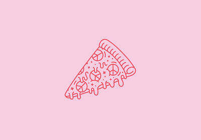 Peace-a pizza! amanda ortiz amandamakesgood illo illustration illustrator mono monoline peace pizza pun pwp vector