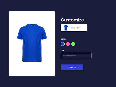 Costumize t-shirt dailyui dailyui 033 dailyuichallenge product page ui