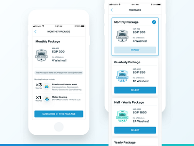 Autevo 🚙 Wallet Package Subscription app car design illustration mobile mobile ui monthly package subscribe subscription ui ux wash yearly