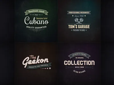 Vintage Badges Set #1 adobe illustrator adobe illustrator badge design badge logo badgedesign badges font font design grunge texture logotype retro retro badge retro design retro font typographic typography typography art vector vintage vintage badges