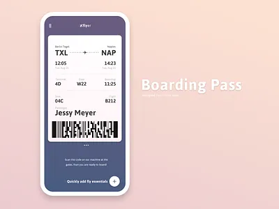 Boarding Pass 024 boarding boardingpass dailyui dailyui024 dailyuichallence minimalist pass pink purple simple