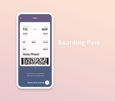 Boarding Pass 024 boarding boardingpass dailyui dailyui024 dailyuichallence minimalist pass pink purple simple