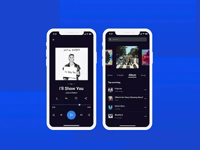 Music Player - Daily UI #009 clean ui daily ui dark mode music app music player ui ui ux ui design ui designer uidesign uiux user interface design