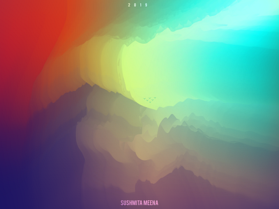 Untouched digital illustration forest illustration illustrator mountains sky storm vector
