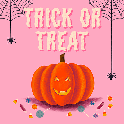 Trick or Treat halloween hand lettering illustration jackolantern lettering pumpkin spooky trickortreat type typography