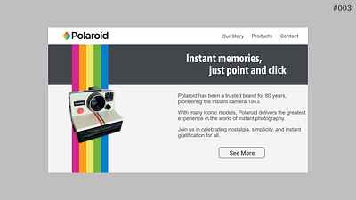 DailyUI#003 | Polaroid Landing Page daily 100 challenge daily ui dailyui design ui web