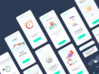 Illustration design for a smart home app clean icon illustration mobile simple smarthome ui ux uxui