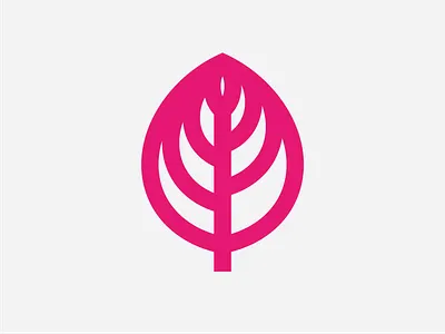 Leaf symbol leaf magenta mark minimal nature symbol thick thick line tree
