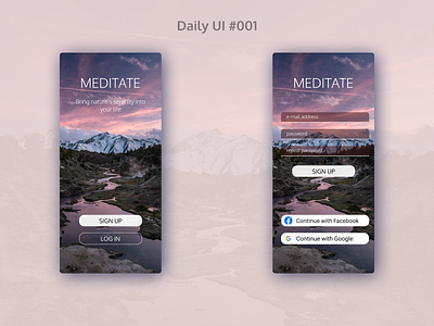 Sign up page - Daily UI Challenge 001 app dailyui dailyui 001 sign up ui ux