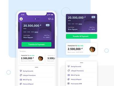 Home Redesigned - timo Mobile Banking app bank app fintech flat icon mobile banking payment ui ux visa card
