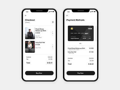 Credit Card Checkout app ui cart checkout page checkout ui credit card checkout dailyui dailyui 002 ecommerce app modern design monotone payment page payments receipt simple design