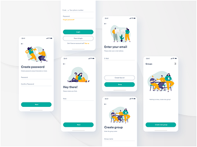 App Registration screens app branding design graphic design ui