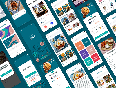 KOOKERS - Food videos, recipes & groceries bank card booking app clean ui cook finance food food app grocery grocery app illustration mobile app onboarding recipe recipe app saved ui design ui kit user interface wallet app welcome