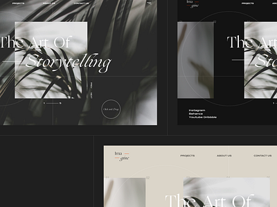 Storytelling Agency - Landing Page Exploration brand identity branding branding agency clean concept design minimal minimalist storytelling typeface typogaphy ui ux ui design web webdesign