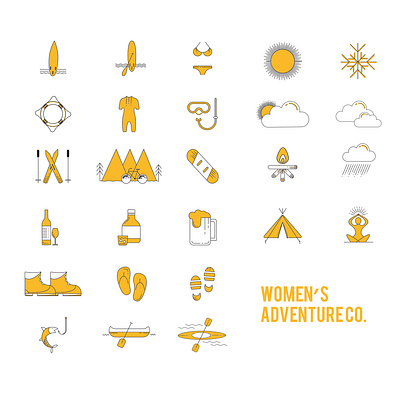 ICONS | SURF & OTHER EPIC ACTIVITIES activities design icon icon design icon set iconography