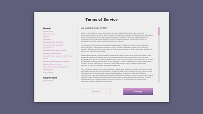 Daily UI #089 - Terms of Service 089 adobe xd daily ui daily ui challenge terms of service ui ui design visual interface web webdesign