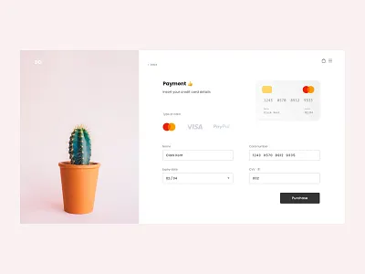 Daily UI - Credit Card Check-Out 002 checkout colors credit card creditcardcheckout dailyui dailyui 002 dailyuichallenge deco decoration design online online shop pink plant shopify ui uidesign