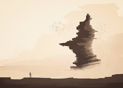 "Canyon" Concept Art brown concept illustration illustration art photoshop rustic texture tower