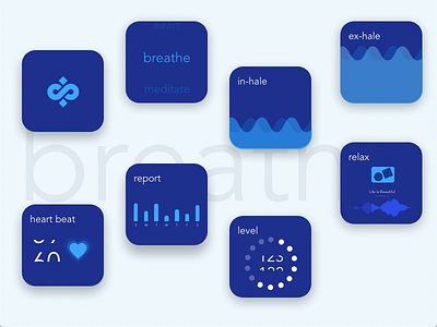 Meditation - Breathe Smart watch app UI/UX #Adobe Xd adobe xd android wear app app design apple auto animate gradient smart smart watch smartphone ui ux watch watch app watches wearable