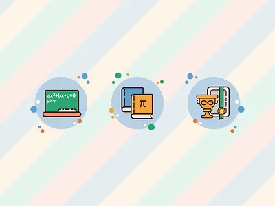 Math icons adobe illustrator bubbles circles course courses design icon iconography iconset illustration math mathematics round school study vector