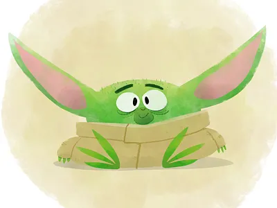 Baby Yoda adobefresco baby yoda cartoon character characterdesign children fanart geek illustration kids retro starwars yoda