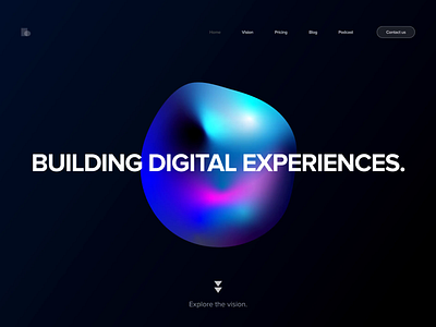 Digital Homepage animation business company dark ui digital gradient hologram inspiration interaction design invision invision studio invisionapp light prototype ui uiux web web design webdesign website