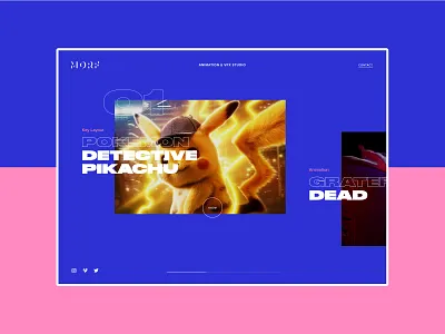 Morf Website agency website animation blue brand identity branding pink studio web design website