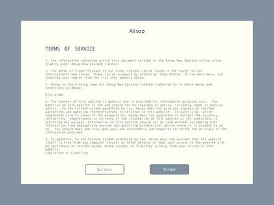 #DailyUI #UI #089 #termsofservice