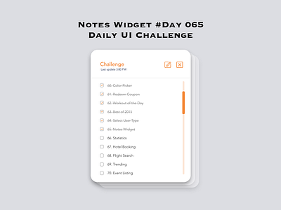 Day 065 - Notes Widget - Daily UI Design Challenge challenge notes widget uidesign ux