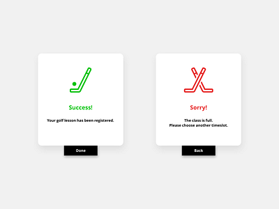 Daily UI #011 - Flash Message (Golf Lesson) booking daily ui 011 failure flash message golf lesson success