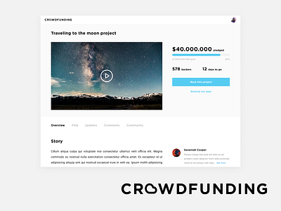 Daily UI 032 Crowdfunding Campaign challenge crowdfunding daily ui dailyui logo